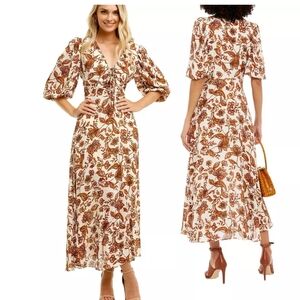 Nicholas Danielle Dress in Ivory Paisley Floral Print